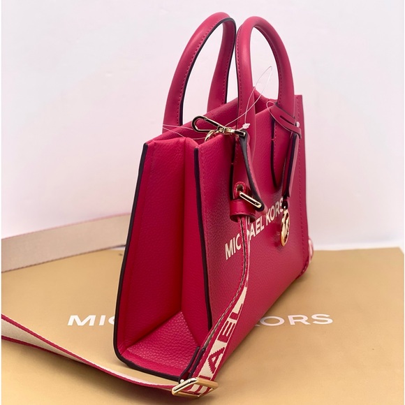 MICHAEL KORS Mirella Small Pebbled Leather
Crossbody Bag Tote Electric Pink - Picture 4 of 12